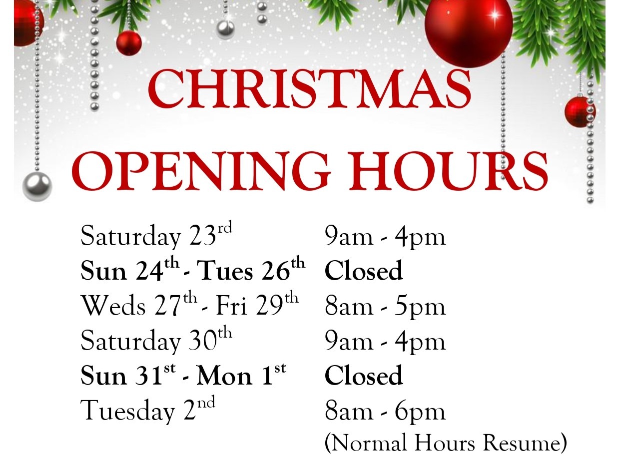 Christmas Opening Hours