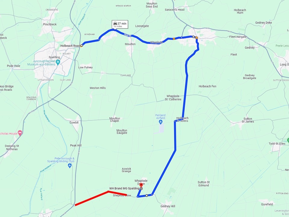 B1166 Road Closure - Directions from Spalding